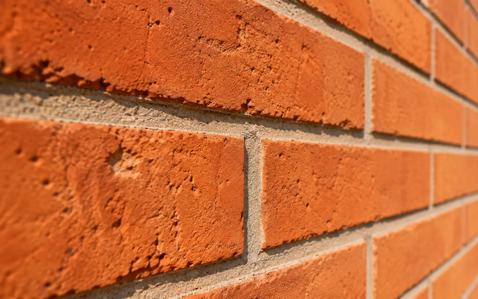 Mur en briquettes de parement terre cuite